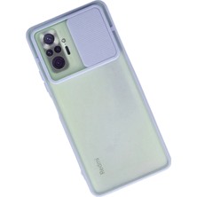 Renas Store Redmi Note 10 Kılıf Palm Buzlu Kamera Sürgülü Silikon - Lila
