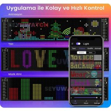 Renas Store LED Panel Cama Yapışan Telefon Kontrollü LED Ekran Panel 16*64 LED Sayısı