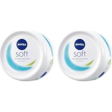Soft Krem, 200 Ml, Nemlendirici Bakım Kremi, Yüz, Vücut, El, Jojoba Yağı ve E Vitamini ile Cilt Bakımı, Anında Emilen Hafif Formül, Tüm Ciltler Için 2li Paket