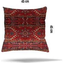 Pelangi Kuş Kalp Yaprak Kelebek Etnik Gizli Fermuarlı Yastık Kılıfı Kırlent Kılıfı Koltuk Yastık Kılıfı, Kırmızı 45 x 45