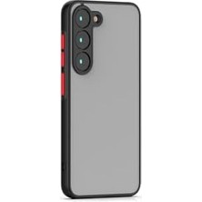 - Galaxy S23 ile Uyumlu Hux Mat Arka Kapak Şok Emici Kaymaz Çizilmeye Dayanıklı Telefon Kılıfı – Siyah