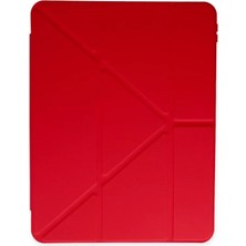 Renas Store Ipad 11 (2024) Kılıf Kalemlikli Mars Tablet Kılıfı - Kırmızı