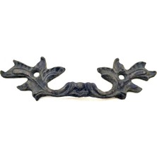 Renas Store Antika Tarz Dekoratif Pirinç Çiçek Kapı Kulbu - 30X110 Mm, Oksit