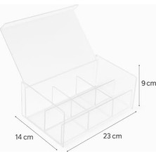 Şeffaf Kapaklı 6 Bölmeli Organizer Kutusu – Çay, Takı, Baharat, Aksesuar ve Küçük Eşyalar Için Düzenleyici Kutusu – 23×14×9 cm