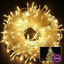 Renas Store Yılbaşı Aydınlatması 100 LED Perde Hortum Sıcak Beyaz Işık - 10 Metre Dekoratif Şeffaf Kablolu Süs