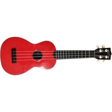 Die Grup Kırmızı Ahşap Soprano Ukulele, 4 Telli Müzik Aleti