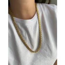 Owentis Çelik Gold Kalın Taiz Kolye 65 cm -Kararma Yapmaz-