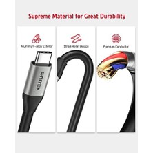Unıtek Human Friendly Usb-C 100W Pd Hızlı Şarj Kablosu, 4K@60Hz ve 10GBPS Veri (Usb 3.2 Gen2) C14082ABK Power Delivery 100W USB Superspeed + Charge Siyah