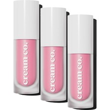 Cream Co. Allık Ruj Göz Farı Glow Tint Baby Pink, Nemlendirici Makyaj, 508 Pastel Pembe, Hyaluronik Asit Peptit (3 Paketi)
