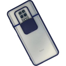 Renas Store Redmi Note 9 Kılıf Palm Buzlu Kamera Sürgülü Silikon - Lacivert