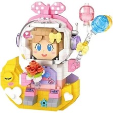 Renas Store LZ-8828 Kiz Astronot 410 Parça Block Oyuncak