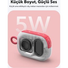 By Select 4 Go, 20 Saat Ultra Oynatma Süresi, 5W Güçlü Ses, IP67 Tam Koruma ve Yüzerlik, Hafiflik ve Kayış Tasarım, Taşıması Kolay, Kablosuz Eşleştirme (Tws), Kırmızı Beyaz