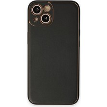 Renas Store Iphone 14 Kılıf Coco Deri Silikon Kapak - Siyah