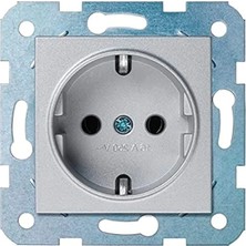 Die Grup Çocuk Koruma Özellikli Gümüş Topraklı Priz ve Düğme Kapak