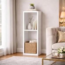 Die Grup Modern Minimalist 2 Raflı Dekoratif Kitaplık, Dikey Tasarım