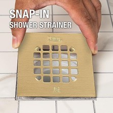 Oatey 42361 Evrensel 4-1/4 Kare Duş Fırçalanmış Altın Geçmeli Süzgeç