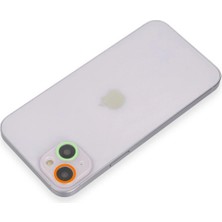 Renas Store Iphone 13 Mini Renkli Kamera Lens Koruma Cam - Turuncu-Yeşil