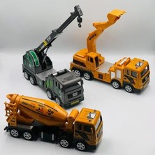 Die Grup 3'lü Inşaat Araçları Seti, Beton Mikseri, Vinç ve Ekskavatör