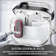 Galaxy Buds 3-Pro-3 Fe Için - Şeffaf Kulaklık Kılıfı Güvenlik Kilit Tasarımlı Karabinalı Sararmaya Karşı Dirençli Çizilme ve Darbe Önleyici Buds 3 Pro Kılıfı (Şeffaf-Siyah)