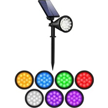 Die Grup Güneş Enerjili Rgb Spot Bahçe Aydınlatması - 18 LED