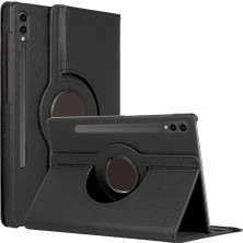 Galaxy Tab S10 Plus X820 Kılıf 360 Rotating Stand Deri Siyah [galaxy Tab S10 Plus X820 ile Uyumlu Kılıf - Siyah]