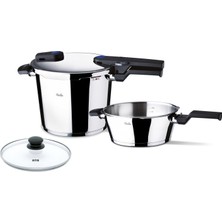 Fissler Vitaquick Düdüklü Tencere Seti 4,5 - 6 lt Paslanmaz Çelik İndüksiyon Uyumlu Mavi