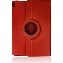 Renas Store M10 X505F Kılıf 360 Tablet Deri Kılıf - Kırmızı