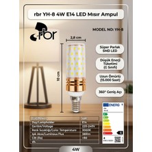 Rbr E14 LED Mısır Ampul 3000K Gün Işığı 380 Lm Tasarruflu Dekoratif Ampul