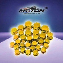 Moton Motosiklet Cıvata Kapağı Seti 30 Adet (Gold)