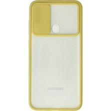 Renas Store Galaxy A11 Kılıf Palm Buzlu Kamera Sürgülü Silikon - Sarı