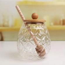 Die Grup Bambu Kapaklı Cam Bal Kavanozu - 350ML