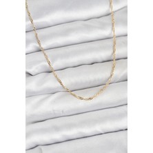Onba cm 14K Gold Renk Pirinç Ezme Burgu Model Kadın Kolye 5886 - OB9901-9623