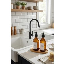 Omrs Store 2’li Cam Sabunluk Seti – Bambu Altlıklı Şık Standlı Sıvı Sabunluk | Mutfak ve Banyo Için Modern Cam Dispenser