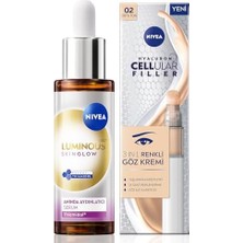 Omrs Store LUMINOUS630 Skin Glow Serum 30ML ve Cellular Filler Cushion Renkli Göz Bakım Kremi 15ML, Orta Ton
