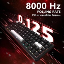 Omrs Store Attack Shark X65 He Manyetik Anahtarlı 65% Gaming Klavye – 8000 Hz Ultra Hızlı Tepki, 0.01 mm Trigger Hassasiyeti, Pbt Tuşlar, Rgb Aydınlatma, Qmk Desteği