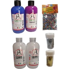 Südor Mona Lisa Slime Slaym Yapma Seti 250ML 4 Adet Mavi ve Mor Renkli Yapıştırıcılar
