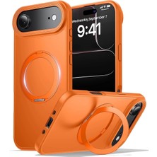 Omrs Store - 17 Air ile Uyumlu Kılıf ile Uyumlu Halkalı 360 Dönebilen Yüzüklü Standlı Mat Mıknatıslı Kapak