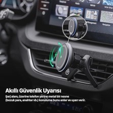 Omrs Store Smart Araç Içi Telefon Tutucu | 15W Hızlı Kablosuz Şarj Sensörlü Akıllı Otomatik Kavrama X6401