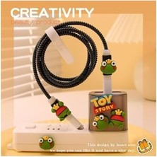 Omrs Store 18W/20W Ile Uyumlu Şarj Kılıfı, Şarj Kablosu Örme Aparatı, Toparlayıcı, Kablo Koruyucu, Toy Kurbağa