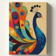 Die Grup Tavus Kuşu Temalı Sayılarla Boyama Seti, 50X70 cm