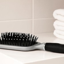 Omrs Store Gri Siyah Aynalı Saç Fırçası – Masaj Etkili, Saç Kırılmasını Önleyen, Ergonomik Saplı, 2’si 1 Arada Tarak ve Ayna