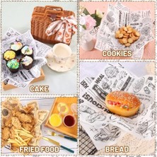 Omrs Store 100 Adet Gazete Desenli Yağ Geçirmez Sunum Kağıdı 25X35 cm | Hamburger,, Mangal ve Paket Servis Için Gıda Altlığı