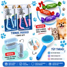 Boxland Kedi Köpek Bakım Seti Tırnak Makası Tüy Tarağı Diş Fırçası ve Ödül Maması Hediyeli