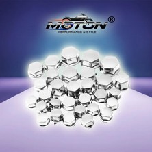 Moton Motosiklet Cıvata Kapağı Seti 30 Adet (Silver)