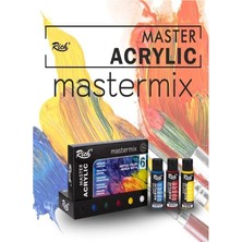 Omrs Store Rich Mastermix Akrilik Boya 12 Renk 60 ml 1 Paket Pastel Renkler Akrilik Boya 12 Li Profesyonel Tuval Canvas Boyası