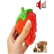 Tech Butiq Tasma Market Çilek Aromalı Sesli Diş Kaşıma Tartar Önleyici Köpek Oyuncağı Kırmızı-Yeşil