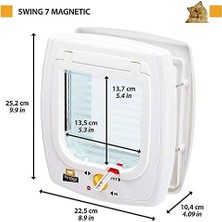 Tech Butiq Swıng 7 Kedi-Köpek KAPI,BYZ,13,5X13,7 Mnyt, Magnetic, Beyaz