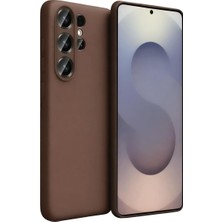 Omrs Store - S26 Ultra ile Uyumlu "S26 Ultra" Ince Kılıf | Slim Silikon Soft Esnek Kılıf/kapak V6 - Kahverengi - Kahverengi