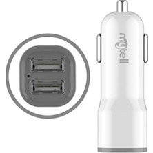 Omrs Store Araç Şarjı My-A5 USB Başlık 2 Usb'li 2100 Mah, Beyaz