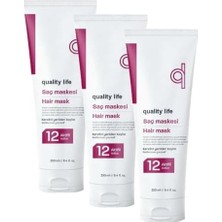 Omrs Store Life Ql 8 Aktifli Saç Maskesi, Yıpranmış ve Kuru Saçlar Için Besleyici Onarıcı (3 Paketi)